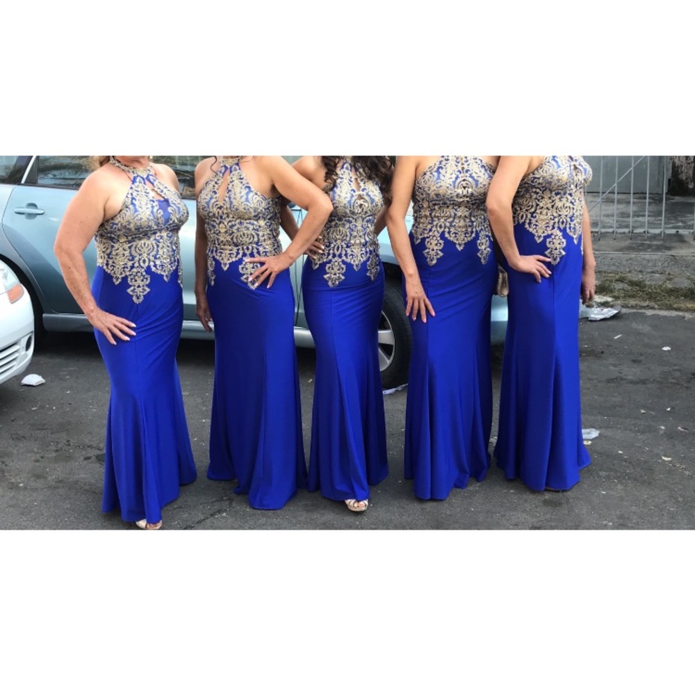 Royal blue long lace dress - Picture 5 of 5